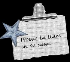 Probar la llave en su casa